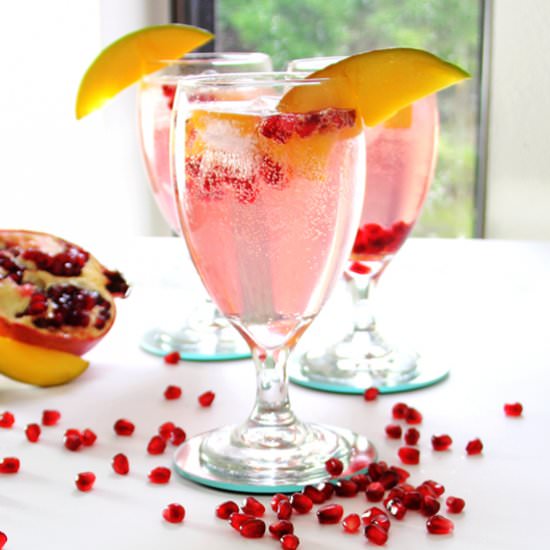 Mango Pomegranate Vodka Spritzers - Recipe photo by regainyoursparkle