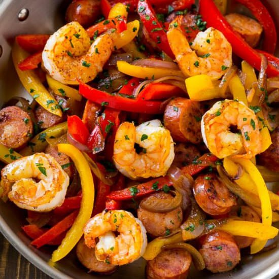 Cajun Shrimp and Sausage Skillet - Recipe photo by healthyfitnessmeals