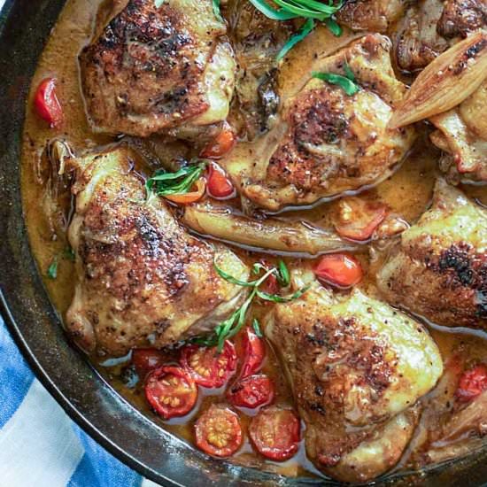 Dijon Chicken with Shallots - Recipe photo by panning the globe
