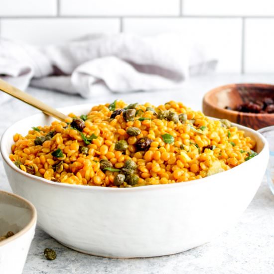 Curry Red Lentil Salad - Recipe photo by Darn Good Veggies