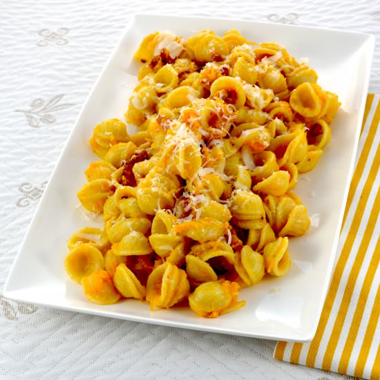 Orecchiette with Pumpkin Cream - Recipe photo by pattysaveurs