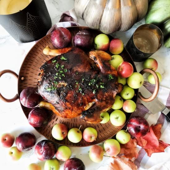 cider roasted chicken - Recipe photo by the communal feast