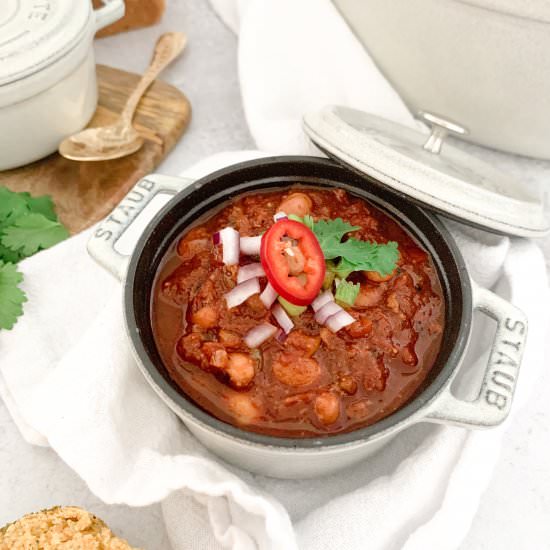 Mediterranean Lamb & Harissa Chili - Recipe photo by eleganteconomist