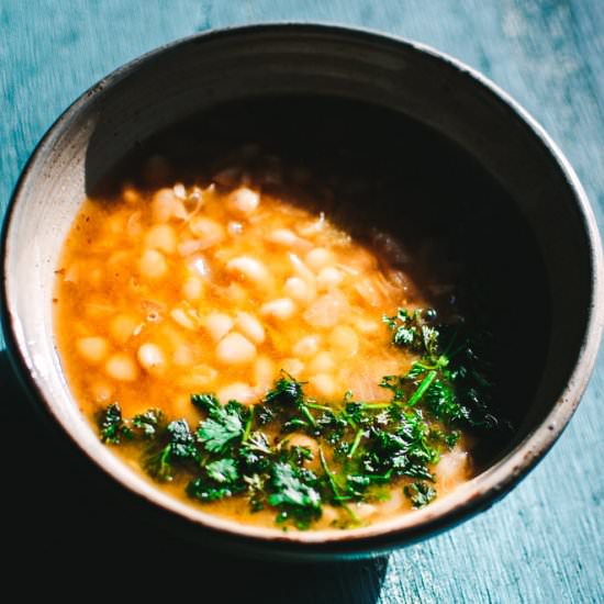 Vegan Mexican White Bean Soup - Recipe photo by moon and spoon and yum.
