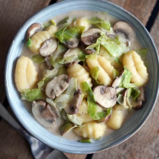 Creamed Gnocchi with Mushrooms - Recipe photo by Blueberry Vegan