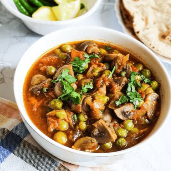 Matar Mushroom - Recipe photo by greenbowl2soul