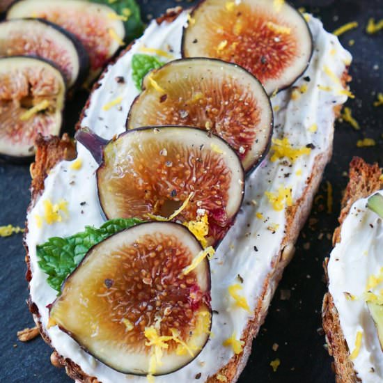 Fig Toast With Whipped Goat Cheese - Recipe photo by jzeats