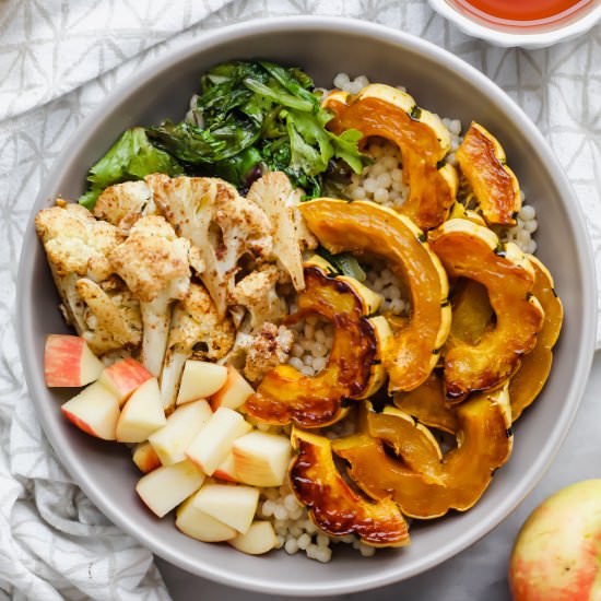 Maple Delicata Squash Bowl - Recipe photo by ourbalancedbowl