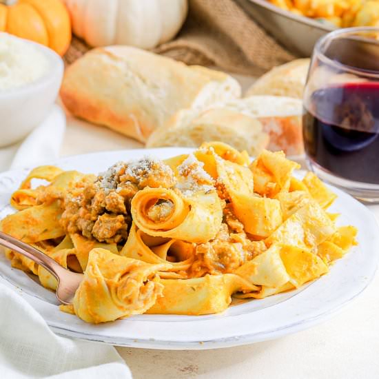 Creamy Pumpkin and Pork Pappardelle - Recipe photo by SprinklesandSeaSalt