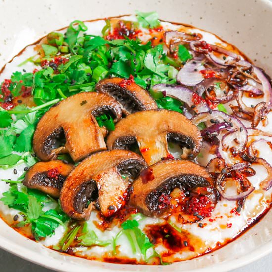 Comforting Mushroom Rice Porridge - Recipe photo by drivemehungry