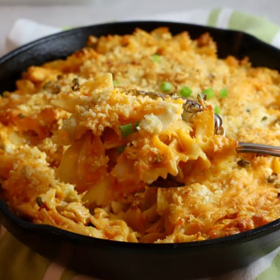 Buffalo Chicken Pasta Bake - Recipe photo by Grits and Pinecones