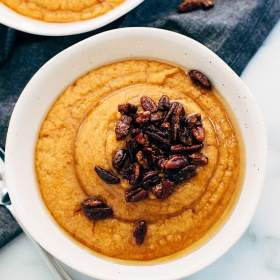 Pumpkin Fonio with Spiced Pecans - Recipe photo by TASTEOFYUMMY
