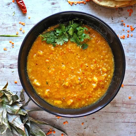 Pineapple lentil soup - Recipe photo by veganwithgusto
