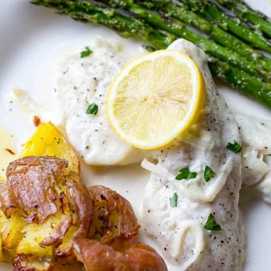 Walleye with lemon cream sauce - Recipe photo by Or Whatever You Do