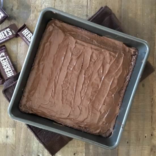 Gooey Hershey's Frosted Brownies - Recipe photo by Skinny Sweets