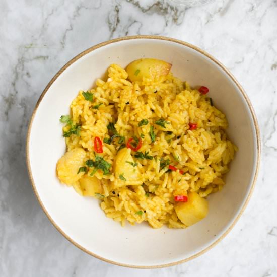 Easy Tahri: Rice with Potatoes - Recipe photo by pakistaneats