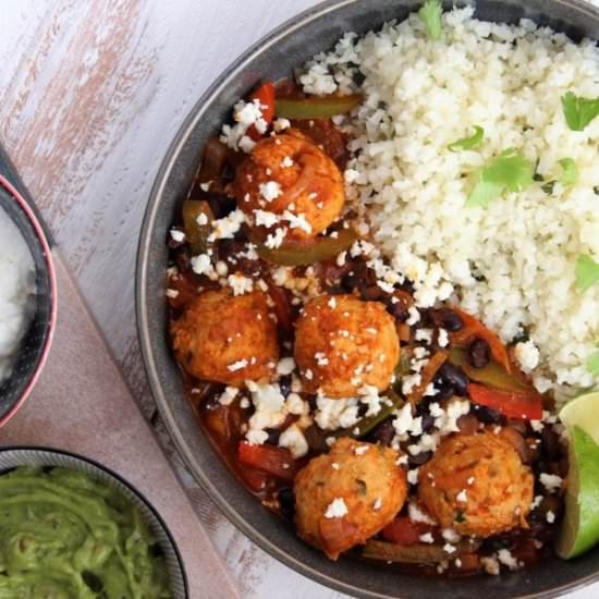 Chicken Meatball Enchilada Bowls - Recipe photo by waystomyheart