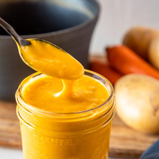Easiest Vegan Cheese Sauce EVER - Recipe photo by servingrealness
