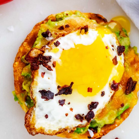 Keto Avocado Toast with a Chaffle - Recipe photo by KickingCarbs