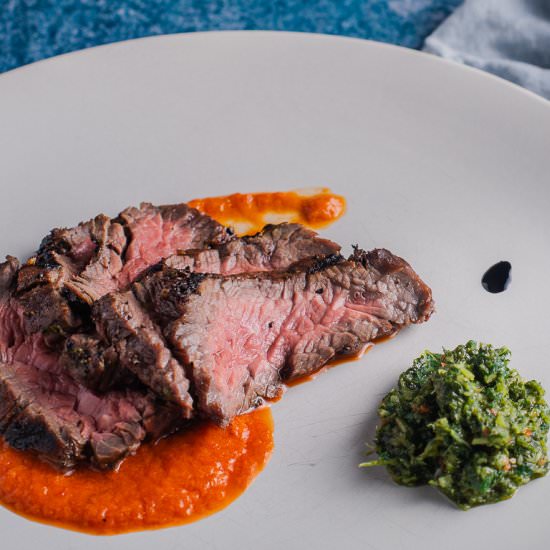 Bavette Steak with Salsa Verde - Recipe photo by lostinf00d
