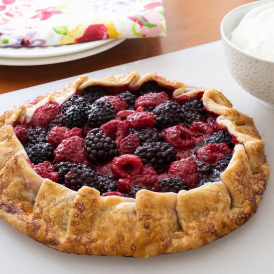 Raspberry and Blackberry Galette - Recipe photo by For the Love of Cooking