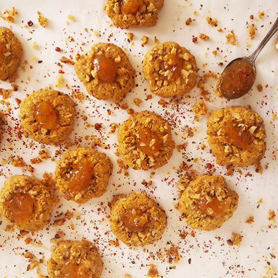 Spicy Polenta Thumbprint Cookies - Recipe photo by 2pots2cook