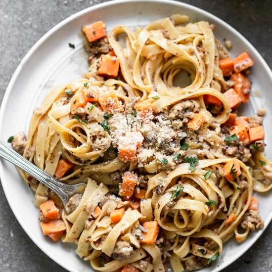 Creamy Sausage Pasta - Recipe photo by cookingforkeeps