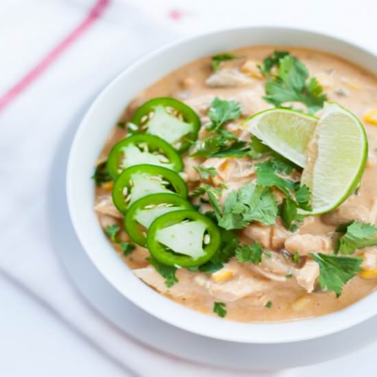 Slow Cooker White Chicken Chili - Recipe photo by thymeandjoy