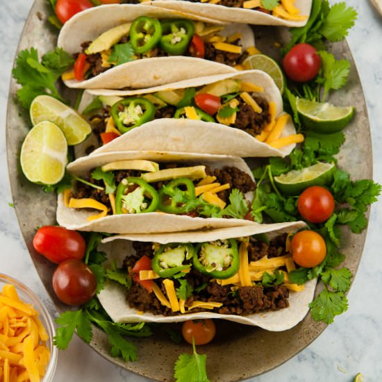 Easy Ground Beef Tacos - Recipe photo by SeasonedSprinkles