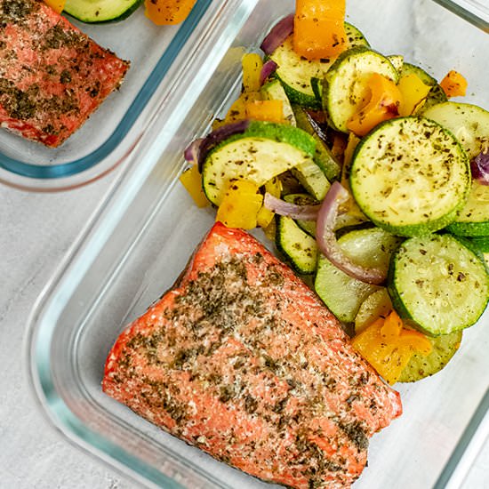 Greek Salmon Sheet Pan Meal - Recipe photo by BitesOfWellness