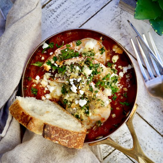 Roasted Shrimp With Feta - Recipe photo by simmerandsauce