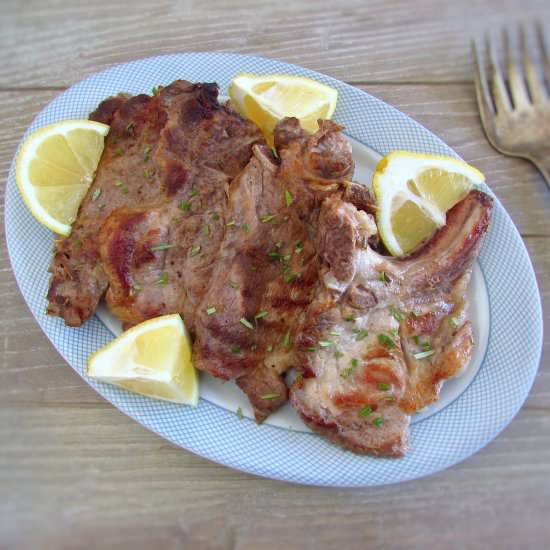 Grilled chops lemon and rosemary - Recipe photo by Food From Portugal