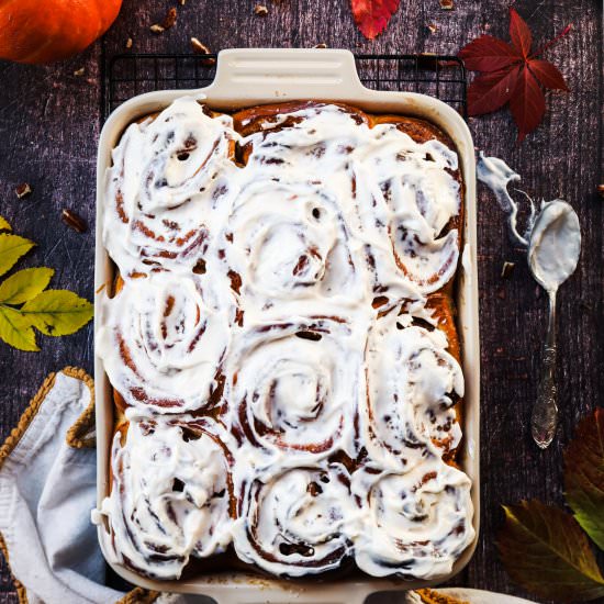 Pumpkin Cinnamon brioche rolls - Recipe photo by twosisterslivinglife