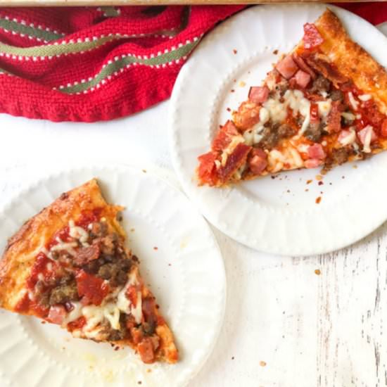 Meat Lovers Low Carb Pizza - Recipe photo by MyLifeCookbook