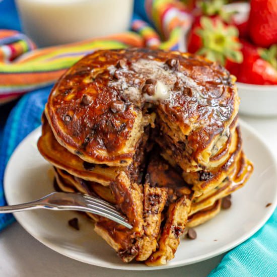 Chocolate chip pancakes - Recipe photo by Family Food on the Table