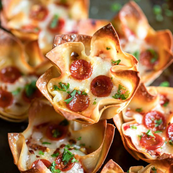 Wonton Pizza Cups - Recipe photo by peasandcrayons