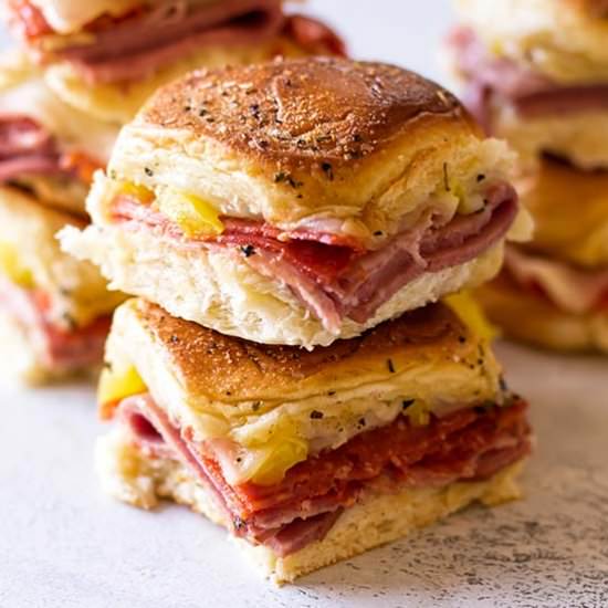 Italian Slider Sandwiches - Recipe photo by Girl Gone Gourmet