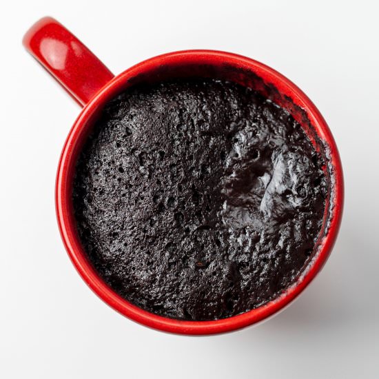 red cocoa mug brownie - Recipe photo by eohynn