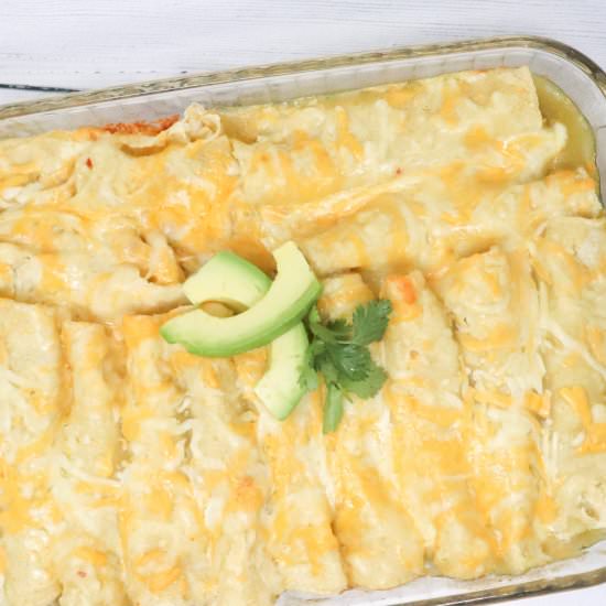 Easy Chicken Enchiladas Verdes - Recipe photo by simplylowcal