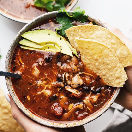 Feel-Good Slow Cooker Chicken Chili - Recipe photo by asimplepalate