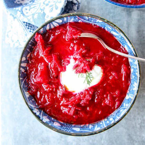 Beet Soup- Ukranian Borscht - Recipe photo by the food blog