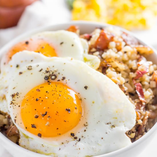 Cauliflower breakfast bowl - Recipe photo by sugarlesscrystals