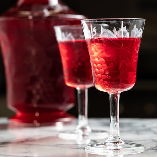 Homemade Cranberry Liqueur - Recipe photo by sidewalkshoes