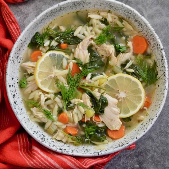 Lemon Chicken and Orzo Soup - Recipe photo by Kayscleaneats