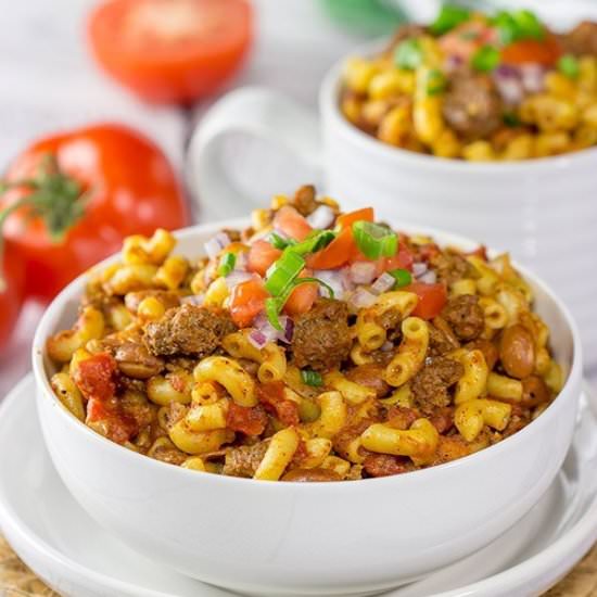 Slow Cooker Chili Mac - Recipe photo by spicedblog
