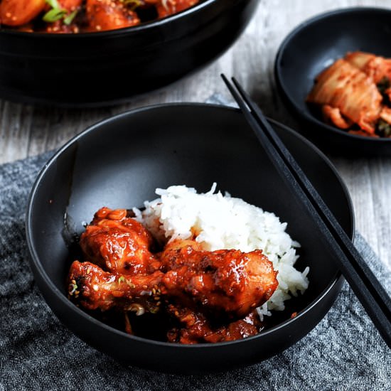 Korean Spicy Braised Chicken - Recipe photo by thesubversivetable
