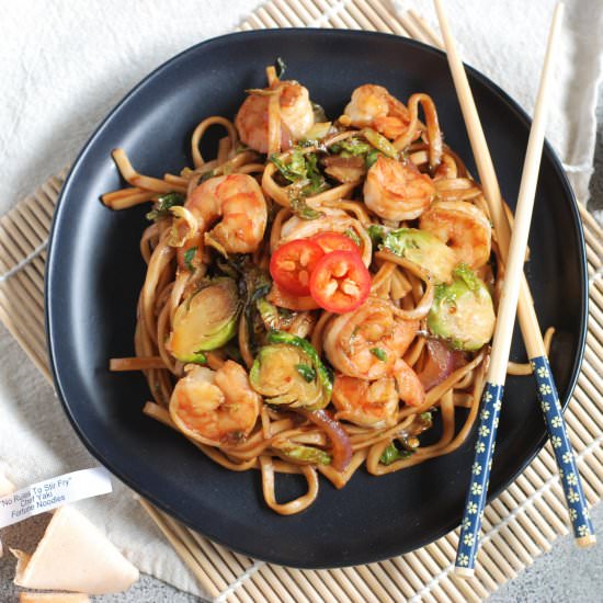 Shrimp and Brussels Sprout Stir Fry - Recipe photo by fleurdelectable
