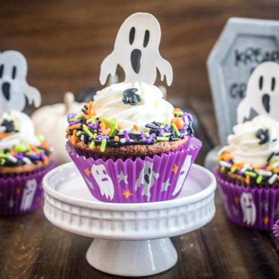 Ghostly Halloween Cupcakes - Recipe photo by Sweet Beginnings