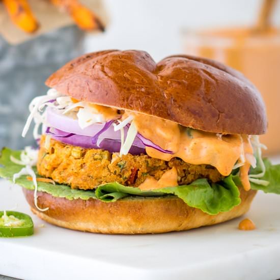Southwest Veggie Burger - Recipe photo by crazyinspiredlife