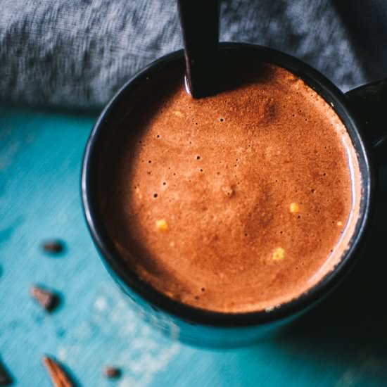 Healthy Pumpkin Hot Chocolate - Recipe photo by moon and spoon and yum.